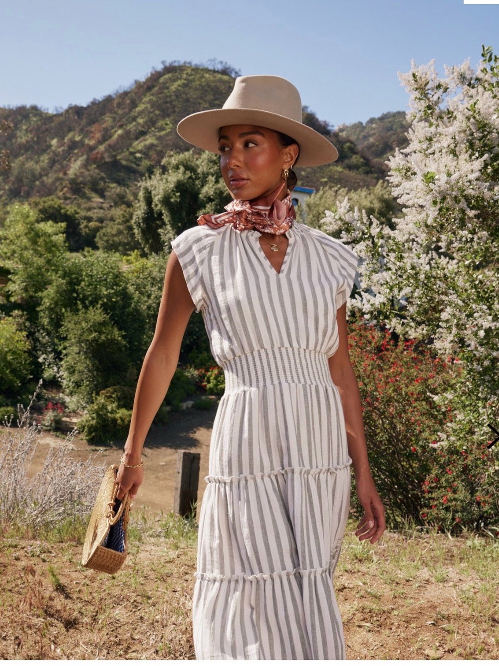 Bohme Claire Striped Midi Dress - NWT